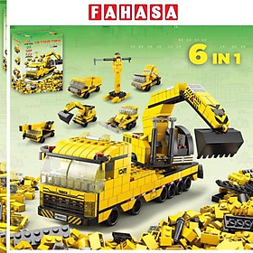 Đồ Chơi Lắp Ráp Xe Công Trình 6 Trong 1 - Construction Vehicle - Toys&Joys 8832-2 (1000 Mảnh Ghép)