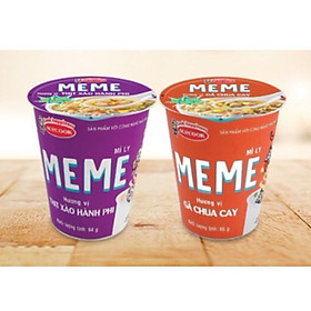 Mì ly Meme hương vị Gà Chua Cay 24 ly x 65g ( màu cam)