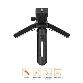 Chân đế gấp ba chân để bàn mini với vít gắn 1/4 inch 5 cấp có thể điều chỉnh cho máy ảnh DSLR không gương lật DV LED