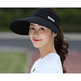 nón chống nắng nửa đầu phong cách Hàn, mũ rộng vành chống nắng thời trang màu đen