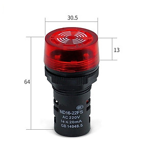 Đèn và còi báo CNC ND16-22/220V phi 22 chuyên tủ điện