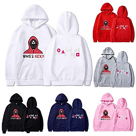 Áo Hoodie in họa tiết Squid Game áo nỉ thu đông có mũ trùm nhiều màu hot