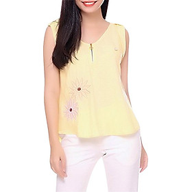 Áo Kiểu Cổ Phối Dây Kéo An Thủy 626 - Vàng