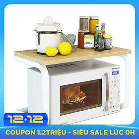 Kệ để lò vi sóng 2 tầng đế gỗ