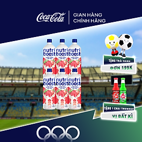Lốc 6 Chai Sữa NutriBoost Hương Dâu Chai 1L/Chai Sale 25.07 Coca-Cola Official Store