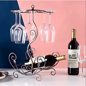 Mua Kệ để 2 chai rượu vang kèm giá treo 6 ly