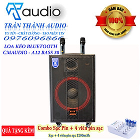 Mua loa kéo karaoke bluetooth BNIB A12 bass 30 hàng chính hãng nhập khẩu  2023 tặng khay sạc pin + 4 viên pin tiểu 1200mah doublepow