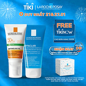 Bộ Đôi Kem Chống Nắng Kiểm Soát Bóng Nhờn La Roche Posay Anthelios Dry Touch 50ml & Sữa Rửa Mặt Cho Da Dầu Mụn 50ml