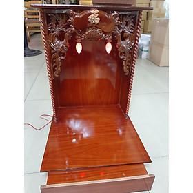 Mua Bàn Thờ Thần Tài Ông Địa gỗ Công Nghiệp nâu xoắn ngang 40 sâu 40 cao 60 Mã SP CN2
