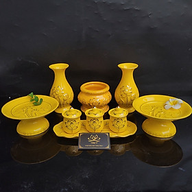 Mua Bộ Gốm Sứ Ban Thờ Cúng Cơ Bản: Lư Hương  Bình Hoa  Đĩa Bồng  Chén Nước