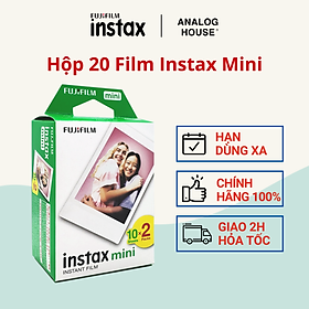 Film Instax Mini - Giấy in ảnh Fujifilm cho máy chụp ảnh lấy liền Instax Mini - Hộp 20 tấm - Hàng Chính Hãng