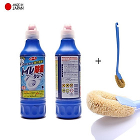 Combo 2 chai nước tẩy toilet đậm đặc 500ml + 1 cây chổi cọ toilet - made in Japan