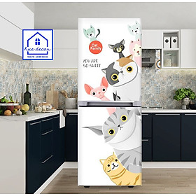 Mua Decal Dán Tủ Lạnh  Gia đình Mèo Dễ Thương Hue Decor Chống Nước  Sẵn Keo  Đủ Kích Cỡ Cho Tất Cả Các Loại Tủ Lạnh  Máy Lạnh  Máy Giặt