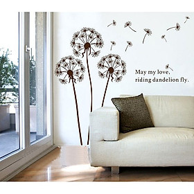 Decal Dán Tường Hoa Bồ Công Anh T11 (Tặng máy đồng hồ)