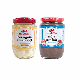 Combo Sông Hương Tỏi Ngâm Chua Ngọt 370g + Mắm Tôm Bắc 430g