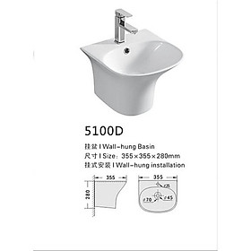 Mua Chậu lavabo liền chân mini 36x36cm