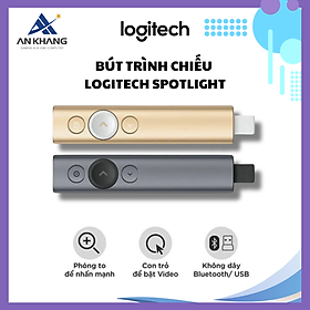 Mua Bút trình chiếu Logitech Spotlight - Không dây 30m  Bluetooth  USB  phóng to để nhấn mạnh - Hàng Chính Hãng
