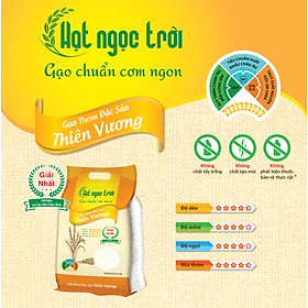 Gạo Thơm Đặc Sản Thiên Vương Hạt Ngọc Trời Túi 5Kg - Đạt giải Gạo Ngon Nhất tại Hội Nghị Lúa Gạo Năm Châu 2018