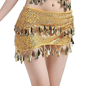 Belly Dance Hip Scarf Sequin Dance Belt Tassel Coins Skirt Belt Red