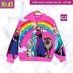 Áo khoác bé gái hình Pony từ 11-43kg - Áo khoác Elsa - PONY - Thun cotton da cá in 3D cực chất- Hương Nhiên