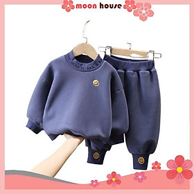 Bộ nỉ cho bé trai và bé gái, bộ nỉ in hình mặt cười cho bé từ 6-27kg