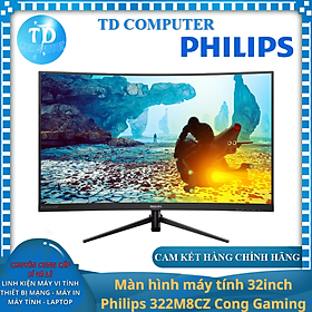 Mua Màn hình máy tính 32inch Philips 322M8CZ Cong Gaming (31.5  VA FHD 165Hz  HDMI + VGA + DisplayPort) - Hàng chính hãng Viễn Sơn phân phối