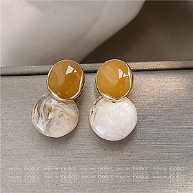 Khuyên tai nữ bông tai nữ vintage vỏ sò úp nâu đẹp lạ mắt Ring House