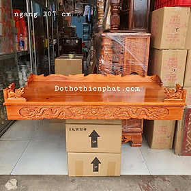 Mua Bàn thờ treo tường gỗ xoan màu đỏ ngang 107cm đế chạm rồng gồm 1 bộ ke rất đẹp