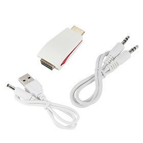 HDMI-compatible Male to VGA Female Converter 3.5mm Audio Cable Adapter 1080P HD Video Output for PC Laptop TV Monitor Projector