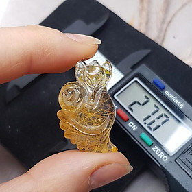 VÒNG CỔ CỬU VỸ HỒ LY ĐUÔI VŨ ÔM HOA MÀU VÀNG 17