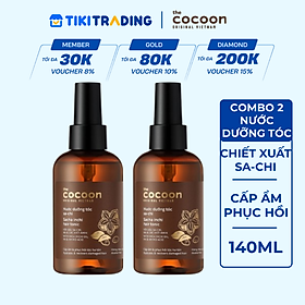 Combo 2 nước dưỡng tóc Sa-chi Cocoon giúp cấp ẩm và phục hồi hư tổn 140ml/chai