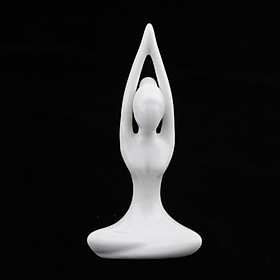 2X Ceramic Yoga Figure Ornament Statue Sculpture Zen Garden Desk Decor Style-01