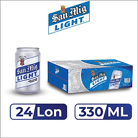 Thùng 24 Lon Bia SAN MIGUEL Light 330 ml