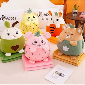 Mua BỘ CHĂN GỐI VĂN PHÒNG HỌA TIẾT TRÁI CÂY 3 IN 1 SIÊU DỄ THƯƠNG (Giao Hàng Theo Mẫu Ngẫu Nhiên)