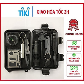 Hộp sinh tồn cao cấp 10 món, Bộ dụng cụ sinh tồn đa chức năng, Hộp sơ cứu dành cho trường hợp khẩn cấp, Đồ dùng khẩn cấp