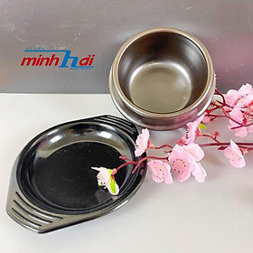 Mua Bộ Thố dĩa cơm trộn Hàn Quốc  Nồi đựng cơm canh hầm  cơm niêu  Kho quẹt. Chất liệu bằng sứ màu nâu  12cm - 1 người ăn. K