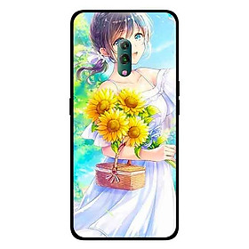 Ốp Lưng in cho Oppo K3 Mẫu Nàng Váy Trắng Hướng Dương - Hàng Chính Hãng
