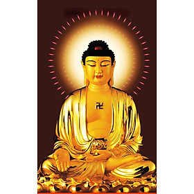 Tranh thêu Đức Phật A Di Đà LV3416 - kích thước: 40 * 55cm. (TRANH CHƯA LÀM)