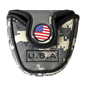Golf Putter Headcovers Blades Mallets Head Cover Protector with Embroidery American USA Flag Pattern, Design Fits All Brands