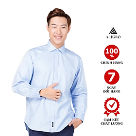 Áo Sơ Mi Nam Tay Dài Aligro Màu Xanh ALG0009
