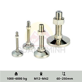 A-M/A-MS - Chân tăng chỉnh chiều cao, inox 304, chịu lực, đế sắt mạ Niken M12, M16, M20, M24, M30, M42 cao cấp tiêu ch