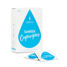Giấy lau khử trùng Lunette CupWipes, Phần Lan – Sản phẩm chuyên dụng dùng để vệ sinh, khử trùng cốc nguyệt san nhanh chóng mà không cần rửa với nước, tiện lợi trong mọi hoàn cảnh – Hàng chính hãng, sản xuất tại Phần Lan