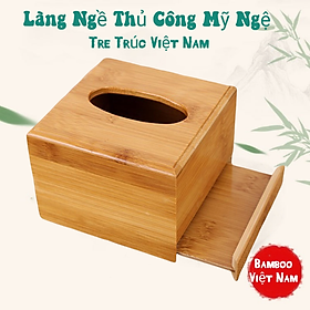 Hộp đựng khăn giấy gỗ tre sang trọng