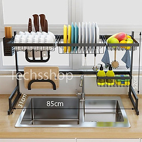 Kệ Để Dĩa Chén Dao Trên Bồn Rửa Chén Bằng Thép Không Rỉ Dày Cứng Cáp Dài 85cm Hàng Cao Cấp