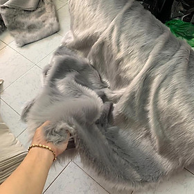 Mua THẢM LÔNG TRẢI BÀN TRANG ĐIỂM MÀU XÁM NHIỀU KÍCH THƯỚC