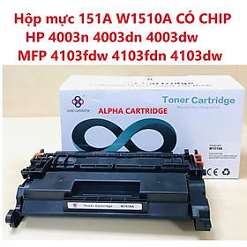 Hộp mực 151A Có chip cho HP MFP 4103FDN MFP 4103FDW 4103dw 4003DN M4003DW - MÃ MỰC W1510A , MỚI 100%, BẢO HÀNH 1 ĐỔI 1 Hàng chính hãng Alpha Cartridge