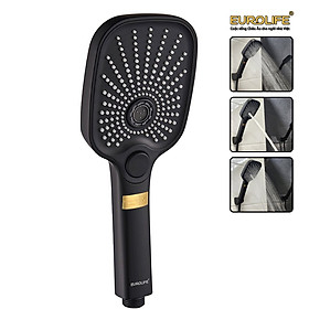 Mua Bộ tay dây sen 3 chức năng chảy  nhựa ABS mạ đen Eurolife EL-127SH-D