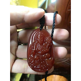 MẶT DÂY CHUYỀN PHẬT PHỔ HIỀN ĐÁ MÃ NÃO ĐỎ ĐỘ MỆNH CHO NAM TUỔI THÌN TỴ MẠNG HOẢ THỔ