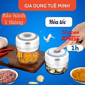 Mua Máy xay tỏi mini cầm tay có sạc xay thịt và tỏi ớt tiện lợi  dụng cụ xay gia vị gia dụng Tuệ Minh