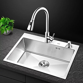 Vòi rửa chén Nóng lạnh Inox 304- ống rút